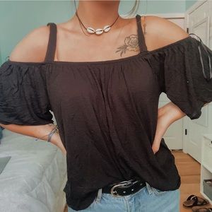 Off-shoulder flowy top